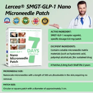 𝐋𝐞𝐫𝐜𝐞𝐚® SMGT-GLP-1 Nano Microneedle Patch