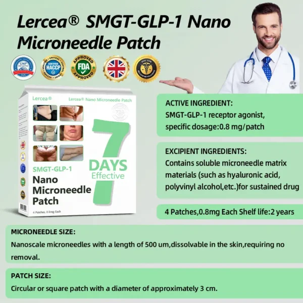 𝐋𝐞𝐫𝐜𝐞𝐚® SMGT-GLP-1 Nano Microneedle Patch
