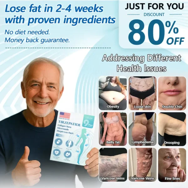 LERCEA® SMGT-GLP-1 Tirzepatide & Collagen Nano Microneedle Weight Loss Patch